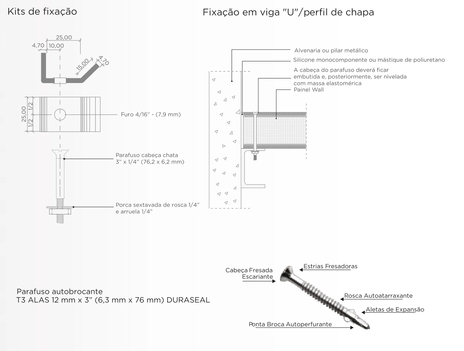 Desenho do catálogo da Brasil Wall: a fixação